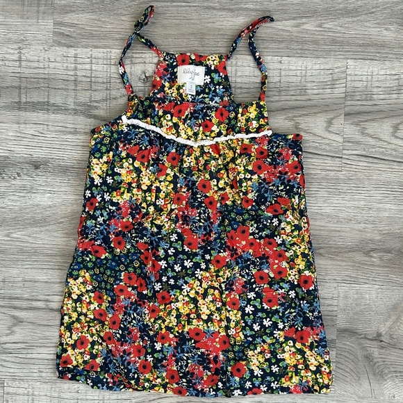 Lily + Jae Yellow/Red/Blue Floral Summer Top Sz S - Picture 1 of 7